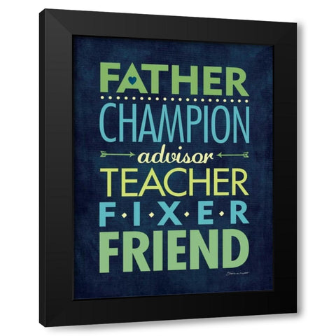 Father Black Modern Wood Framed Art Print with Double Matting by Marrott, Stephanie