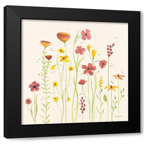 Spring Garden Black Modern Wood Framed Art Print by Marrott, Stephanie