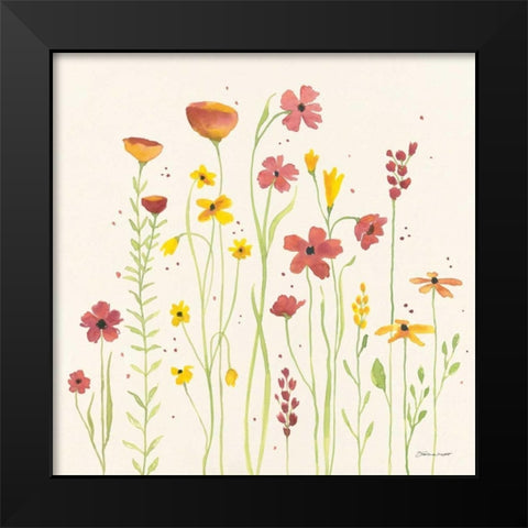Spring Garden Black Modern Wood Framed Art Print by Marrott, Stephanie