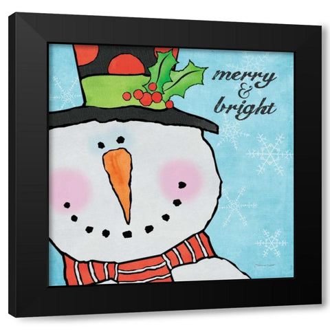 Snowman II Black Modern Wood Framed Art Print with Double Matting by Marrott, Stephanie