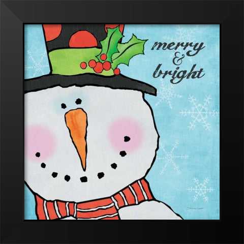 Snowman II Black Modern Wood Framed Art Print by Marrott, Stephanie