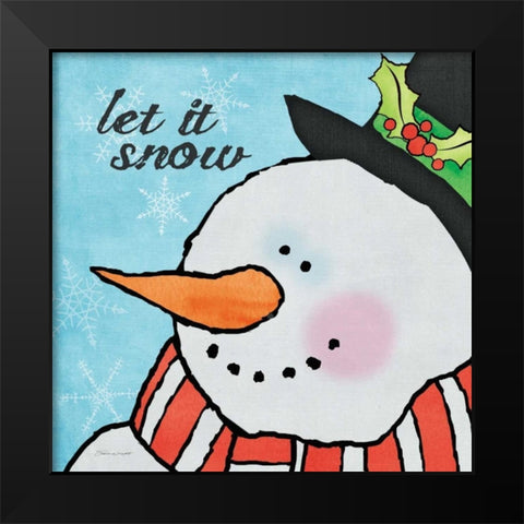 Snowman I Black Modern Wood Framed Art Print by Marrott, Stephanie