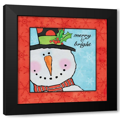 Merry and Bright Black Modern Wood Framed Art Print by Marrott, Stephanie