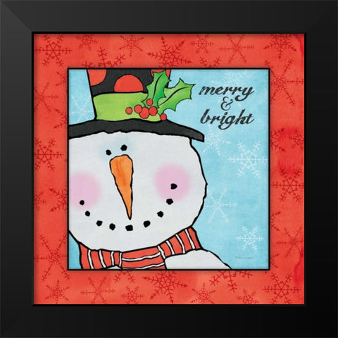 Merry and Bright Black Modern Wood Framed Art Print by Marrott, Stephanie