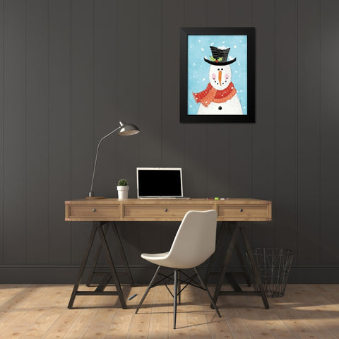 Snowman IV Black Modern Wood Framed Art Print by Marrott, Stephanie