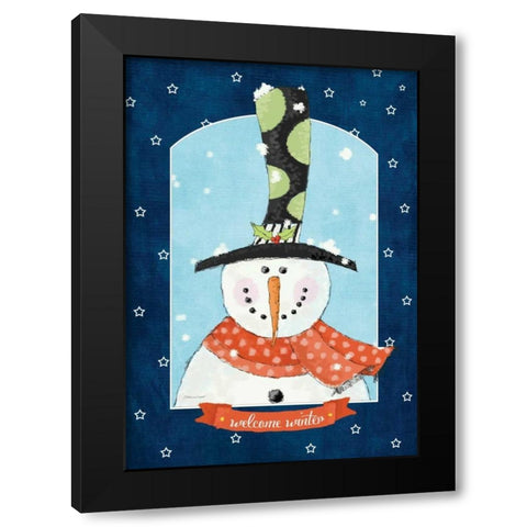 Winter Welcome Black Modern Wood Framed Art Print with Double Matting by Marrott, Stephanie