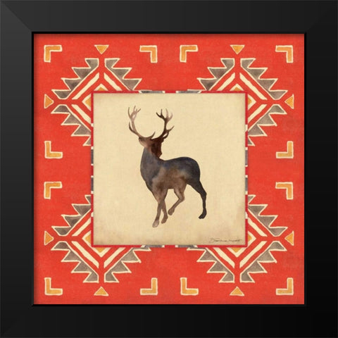 Deer Blanket Black Modern Wood Framed Art Print by Marrott, Stephanie