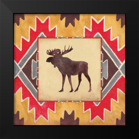 Moose Blanket Black Modern Wood Framed Art Print by Marrott, Stephanie