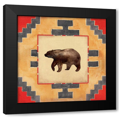 Bear Blanket Black Modern Wood Framed Art Print by Marrott, Stephanie