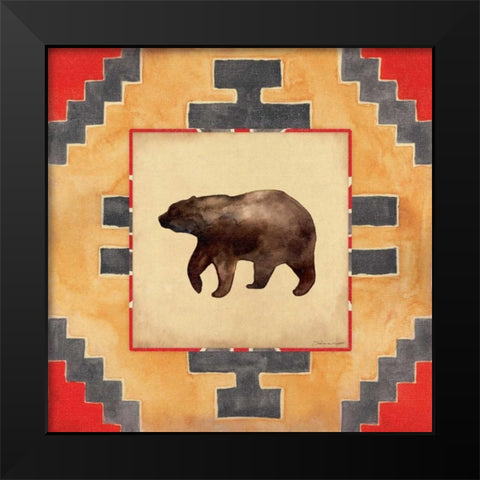 Bear Blanket Black Modern Wood Framed Art Print by Marrott, Stephanie