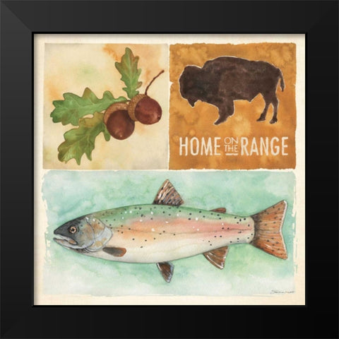 lodge Collage VI Black Modern Wood Framed Art Print by Marrott, Stephanie