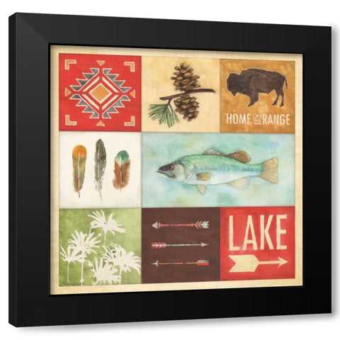 Lodge Collage I Black Modern Wood Framed Art Print by Marrott, Stephanie