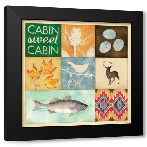 lodge Collage I Black Modern Wood Framed Art Print with Double Matting by Marrott, Stephanie