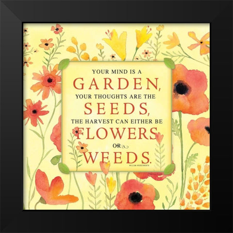 Mind Garden Black Modern Wood Framed Art Print by Marrott, Stephanie