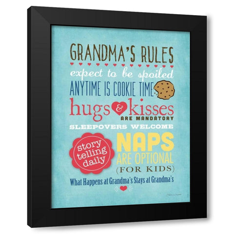 Grandmas Rules II Black Modern Wood Framed Art Print with Double Matting by Marrott, Stephanie