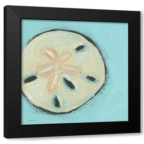 Sand Dollar Black Modern Wood Framed Art Print by Marrott, Stephanie