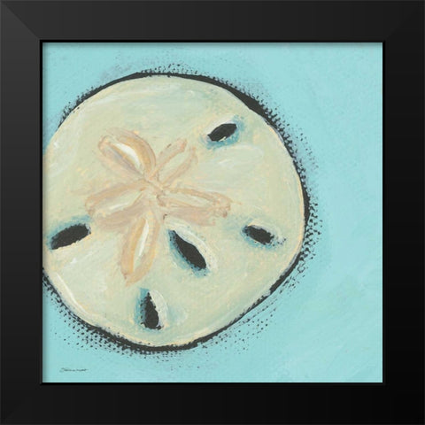 Sand Dollar Black Modern Wood Framed Art Print by Marrott, Stephanie