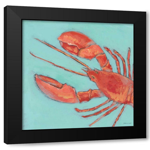 Lobster Black Modern Wood Framed Art Print by Marrott, Stephanie