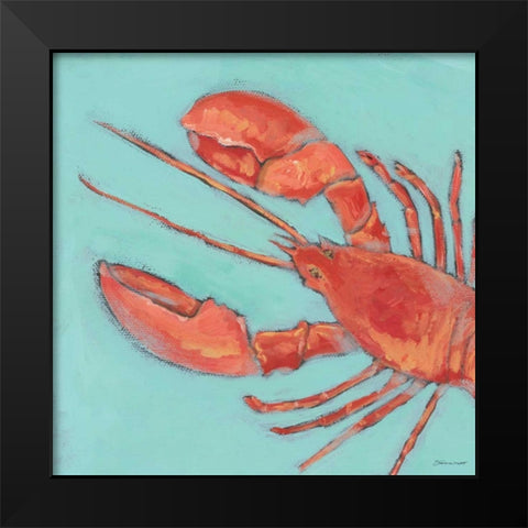 Lobster Black Modern Wood Framed Art Print by Marrott, Stephanie