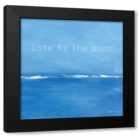 Love By The Moon Black Modern Wood Framed Art Print by Marrott, Stephanie