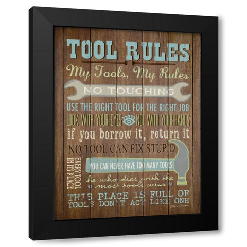Tool Rules I Black Modern Wood Framed Art Print by Marrott, Stephanie