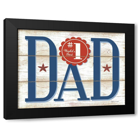 #1 Dad F Black Modern Wood Framed Art Print by Marrott, Stephanie