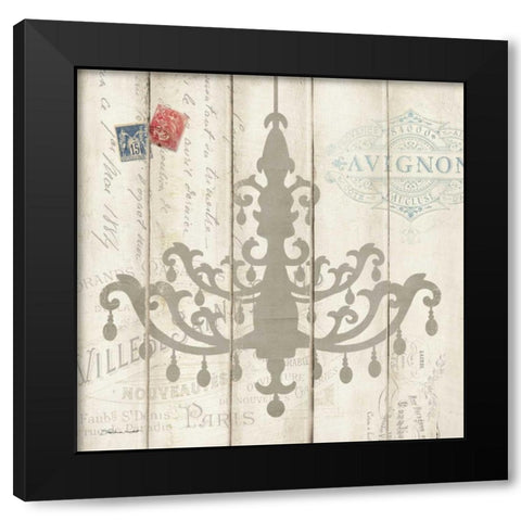 Victorian Chandelier Black Modern Wood Framed Art Print with Double Matting by Marrott, Stephanie
