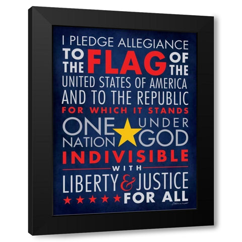 PLedge of Allegience II Black Modern Wood Framed Art Print by Marrott, Stephanie