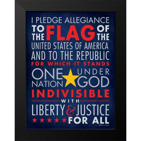 PLedge of Allegience II Black Modern Wood Framed Art Print by Marrott, Stephanie