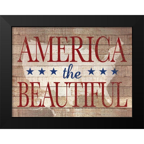 America Black Modern Wood Framed Art Print by Marrott, Stephanie