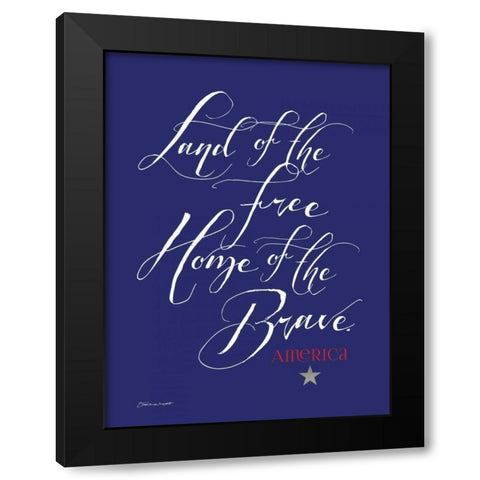 Brave Blue Black Modern Wood Framed Art Print with Double Matting by Marrott, Stephanie