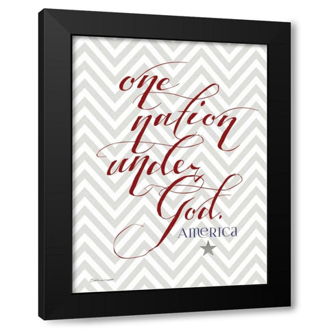 One Nation Black Modern Wood Framed Art Print with Double Matting by Marrott, Stephanie