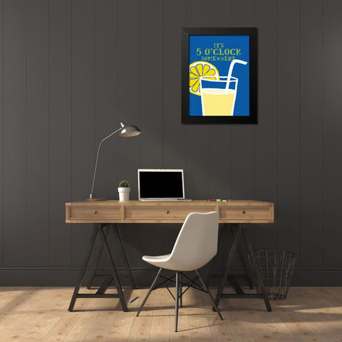 5 OClock Black Modern Wood Framed Art Print by Marrott, Stephanie