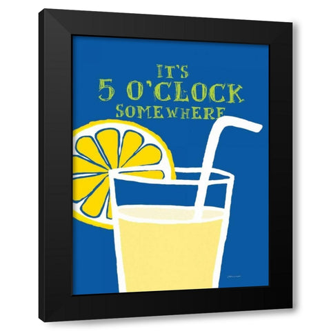 5 OClock Black Modern Wood Framed Art Print with Double Matting by Marrott, Stephanie