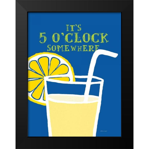 5 OClock Black Modern Wood Framed Art Print by Marrott, Stephanie