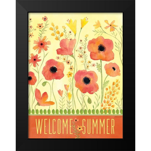 Welcome Summer Black Modern Wood Framed Art Print by Marrott, Stephanie