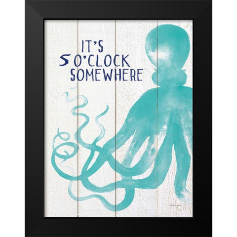 Octo OClock Black Modern Wood Framed Art Print by Marrott, Stephanie