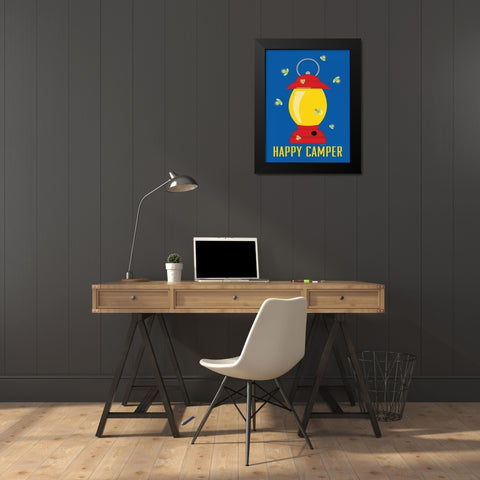 Lantern Camper Black Modern Wood Framed Art Print by Marrott, Stephanie