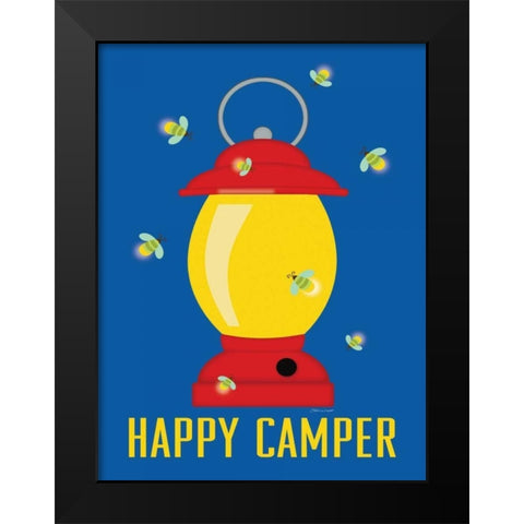 Lantern Camper Black Modern Wood Framed Art Print by Marrott, Stephanie