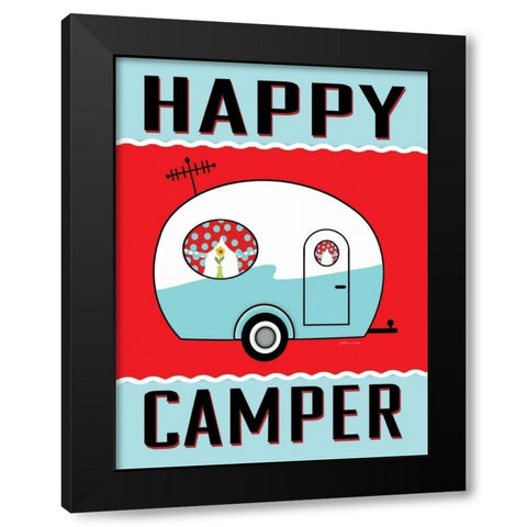 Happy Camper II Black Modern Wood Framed Art Print by Marrott, Stephanie