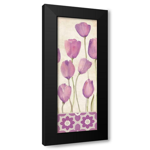 Tulips In Purple Black Modern Wood Framed Art Print with Double Matting by Marrott, Stephanie