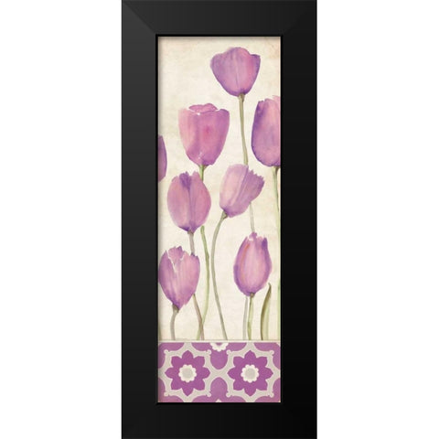 Tulips In Purple Black Modern Wood Framed Art Print by Marrott, Stephanie