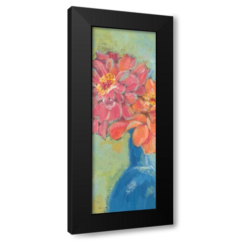 Gerbers in A Blue Vase Black Modern Wood Framed Art Print by Marrott, Stephanie