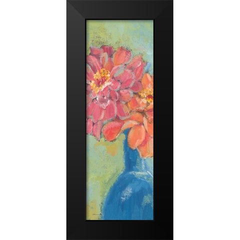 Gerbers in A Blue Vase Black Modern Wood Framed Art Print by Marrott, Stephanie