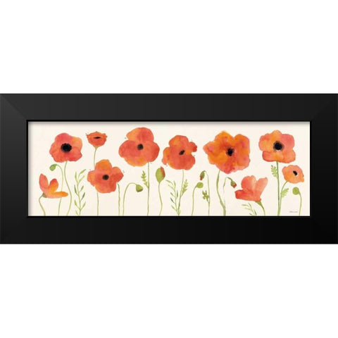 Poppy Row Black Modern Wood Framed Art Print by Marrott, Stephanie