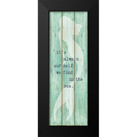 Mermaid Black Modern Wood Framed Art Print by Marrott, Stephanie