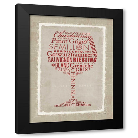 White Wine Black Modern Wood Framed Art Print with Double Matting by Marrott, Stephanie