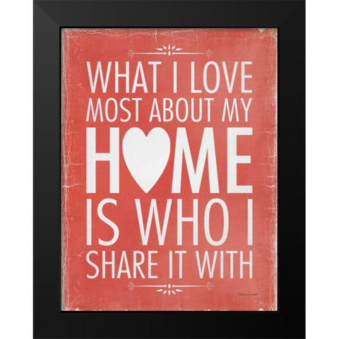 Love Most Black Modern Wood Framed Art Print by Marrott, Stephanie