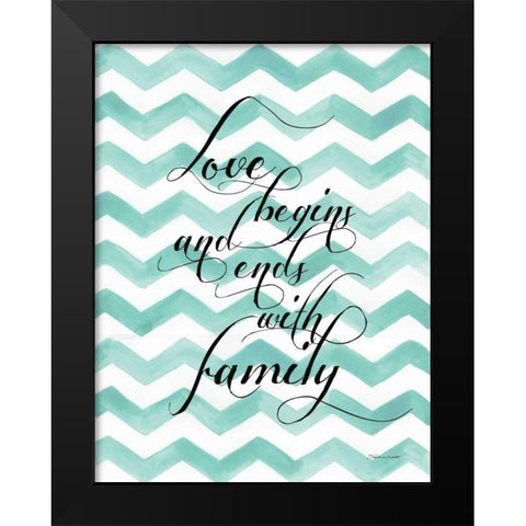 Love Begins Black Modern Wood Framed Art Print by Marrott, Stephanie