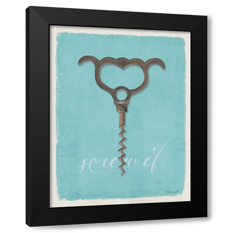 Screw It Black Modern Wood Framed Art Print by Marrott, Stephanie